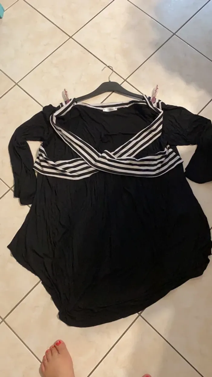 tunique noir blanche Rosegal taille 56 - photo numéro 4