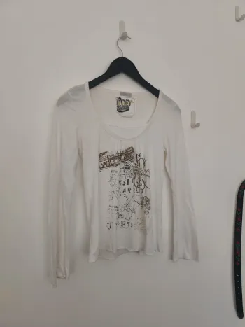 Top blanc crème #top #teeshirt #manches #longues