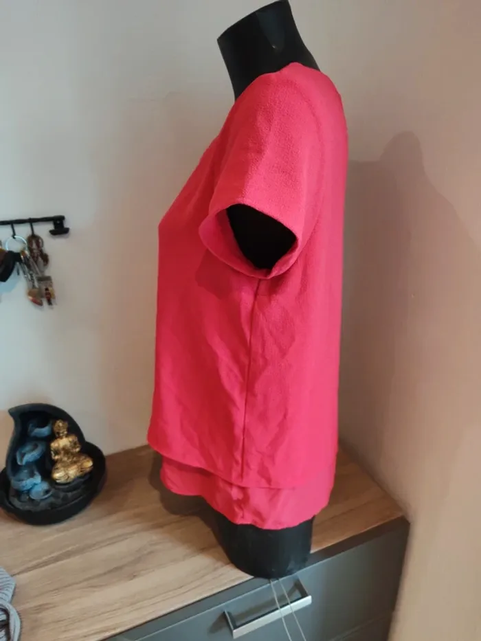 T-shirt taille 42 camaïeu fushia - photo numéro 2