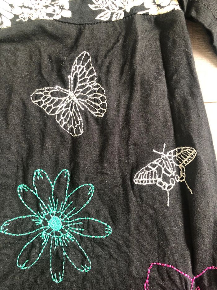 Robe desigual taille XS imprimée papillons noire manches longues - photo numéro 4