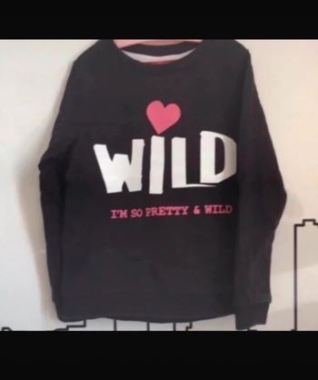Pull fille noir taille 4 ans Wild cœur enfant sauvage