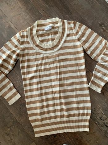 Pull long rayé beige/ caramel