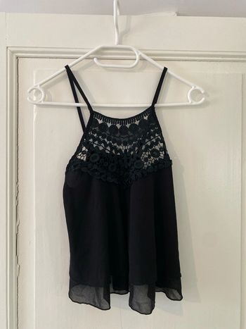 Blouse fluide noir avec broderie