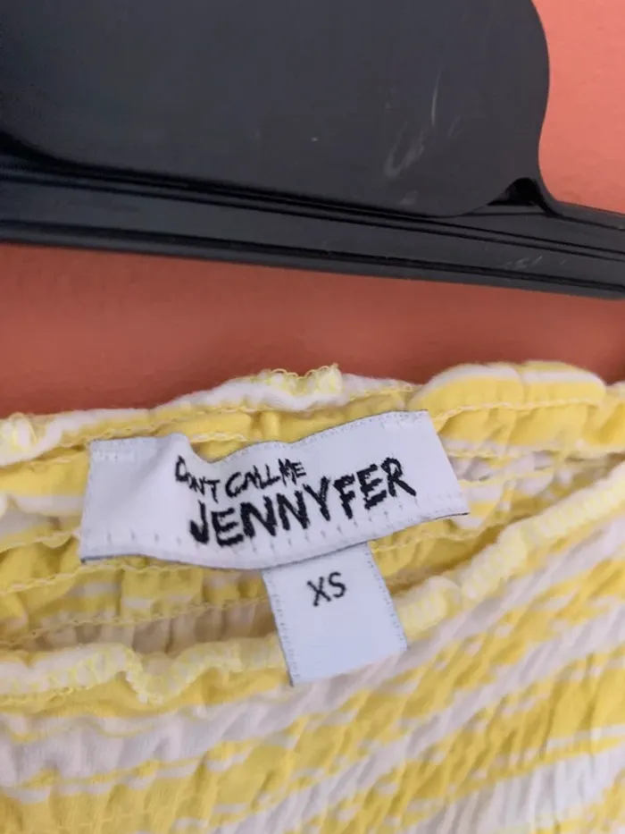 Top smocké rayé jaune & blanc Jennyfer – Taille XS - photo numéro 3