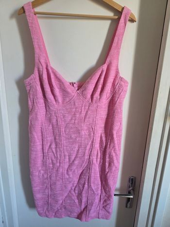 Robe mi longue rose taille L type bustier H&M