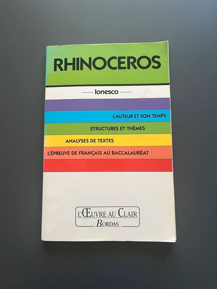 Livre œuvre Rhinocéros Ionesco