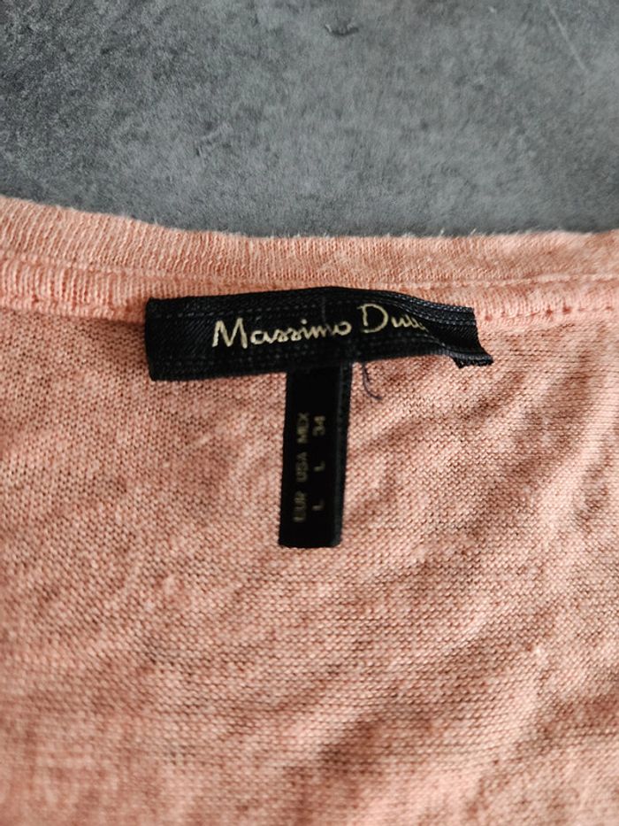 T-shirt débardeur en lin femme - Taille L / 40 - Massimo Dutti - Saumon corail - photo numéro 2