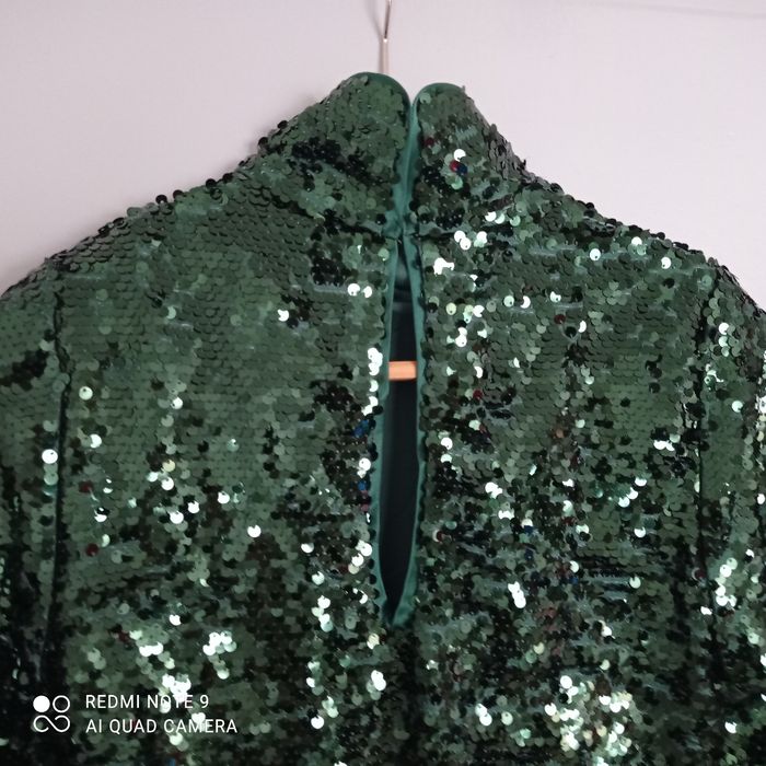 Longue robe verte sequins t36 neuve - photo numéro 10