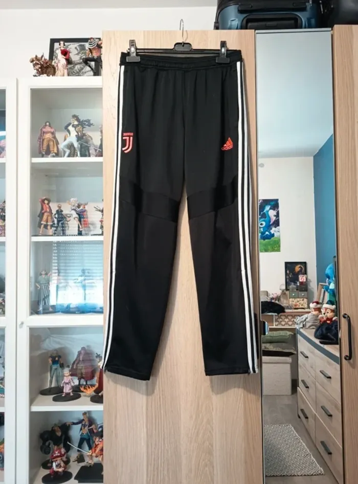 Pantalon de survêtement jogging noir blanc rose adidas Juventus - Taille L (Écrit M)