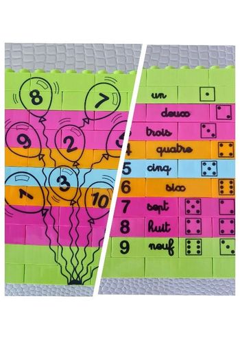 Puzzle en cubes type lego nombres chiffres 1 à 10 Polybric