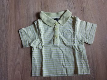 Polo rayé vert et blanc 6 mois