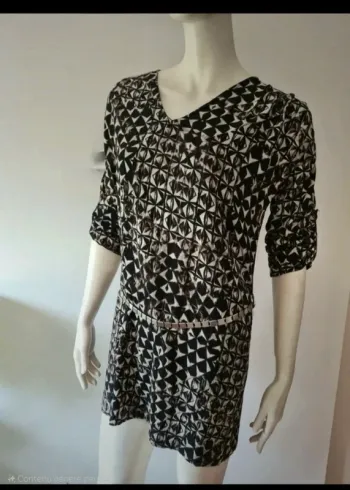 Robe graphique noir et blanche 38