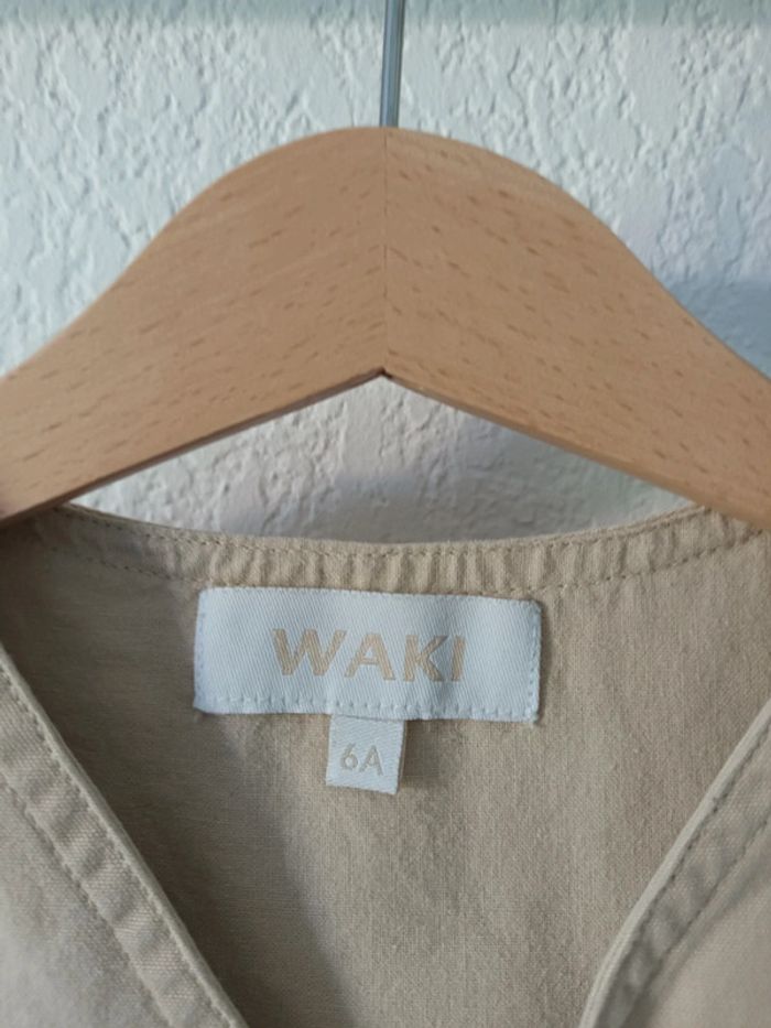 Joli gilet sans manches beige effet lin Waki 6 ans - photo numéro 2