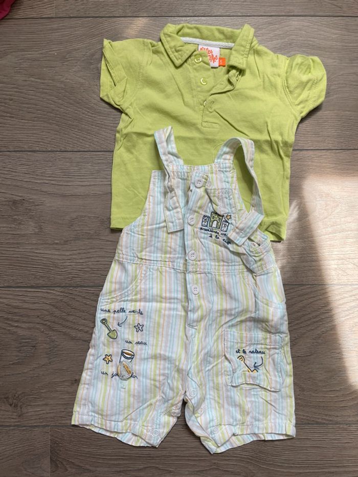 Ensemble salopette - t shirt 6 mois