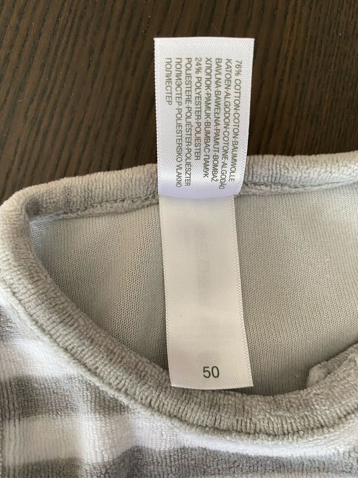 Pyjama velours gris/blanc naissance C&A - photo numéro 4