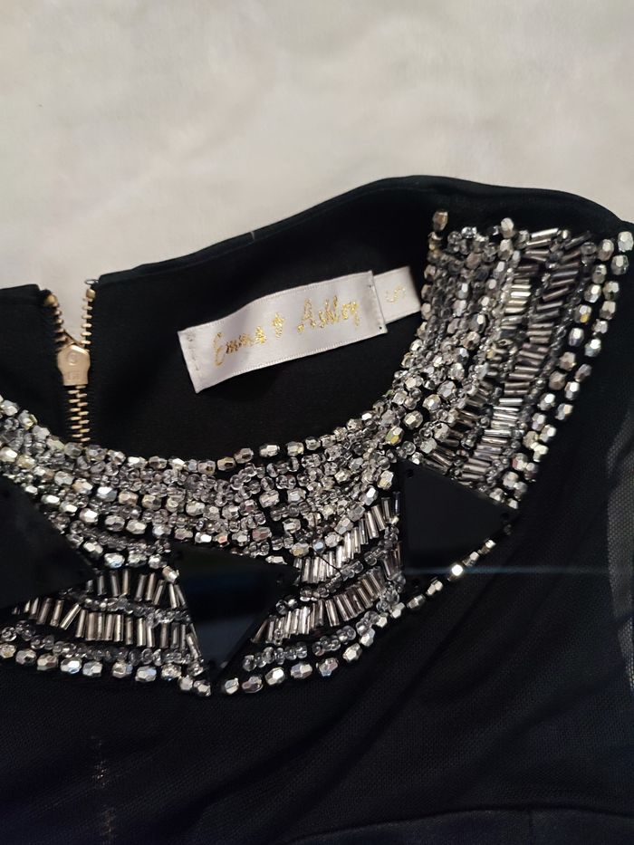 Haut noir détails transparent et perles taille S - photo numéro 2