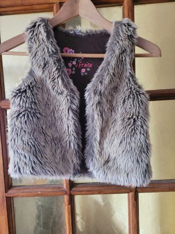 Gilet fourré 8 ans vinyl fraise