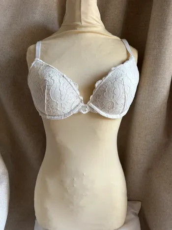 Soutien-gorge push-up blanc en dentelle