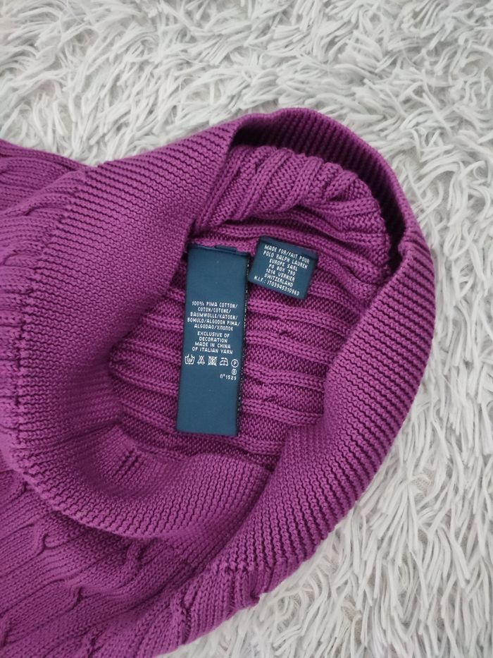 Pull Ralph Lauren Femme torsadé excellent état  taille M  100% coton - photo numéro 6