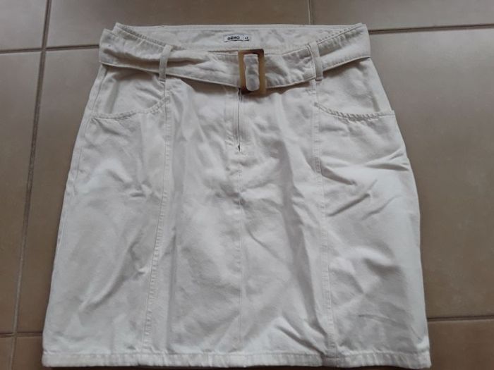 Jupe jeans blanc 42 GEMO NEUVE