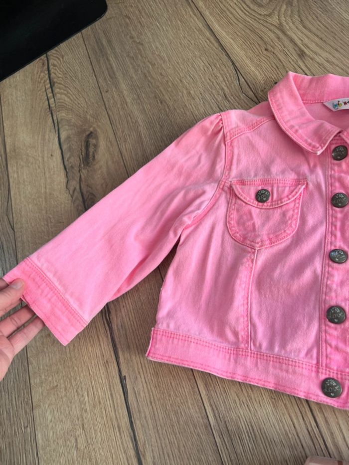 Veste courte demi-saison rose fluo fille 3 ans - photo numéro 2