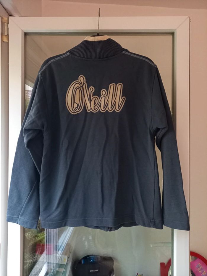 Gilet zipé gris bleu vintage - photo numéro 2