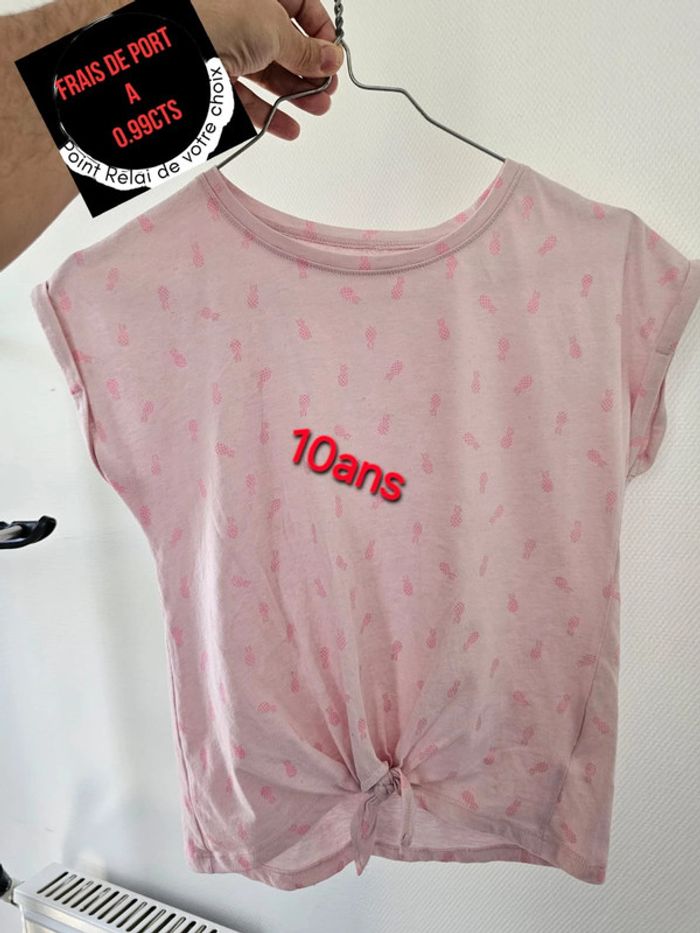 TEE shirt top rose 10 ans - photo numéro 5