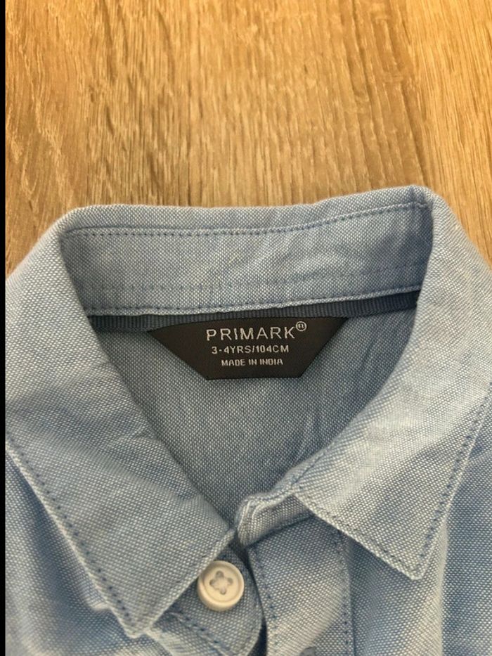 Chemise manche coute bleu 3/4 ans - photo numéro 2