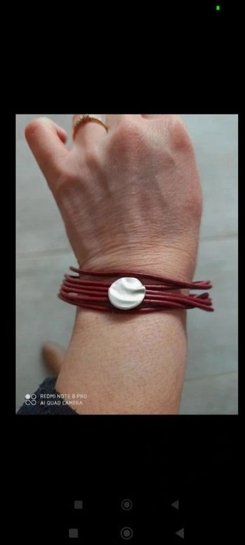 Bracelet simili cuir bordeaux aimanté