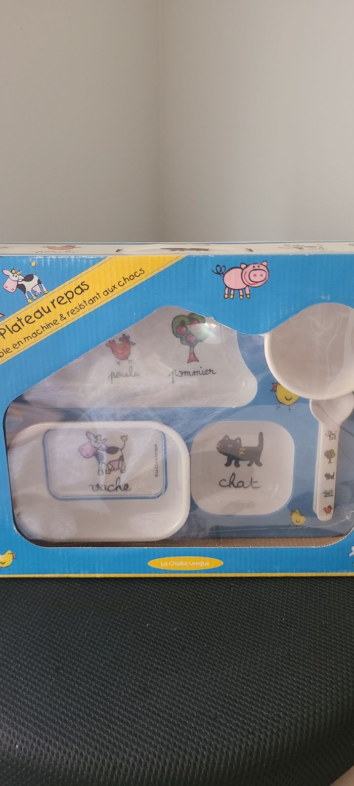 Coffret repas mélamine ferme 4 pièces pour enfant - La Chaise Longue