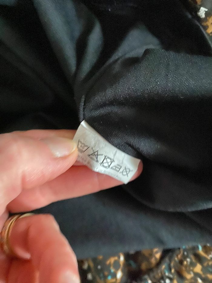 Jupe Promod plissée marron noire crème et bleu à volants taille 38 - photo numéro 11
