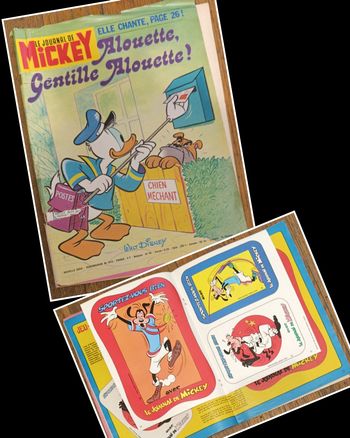 Ancien journal de Mickey avec cadeau autocollants Dingo 1979 N°1413 vintage