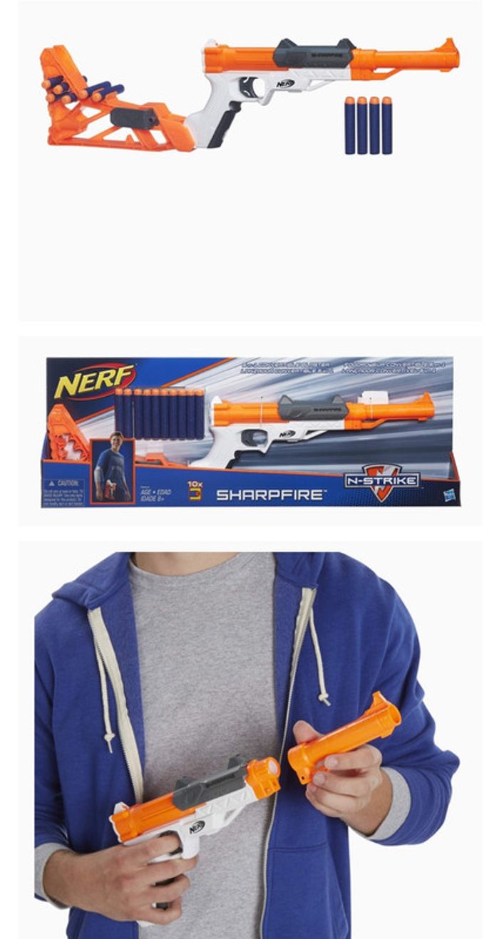 NERF 6 en 1 Sharpfire Elite Blaster NEUF - photo numéro 4