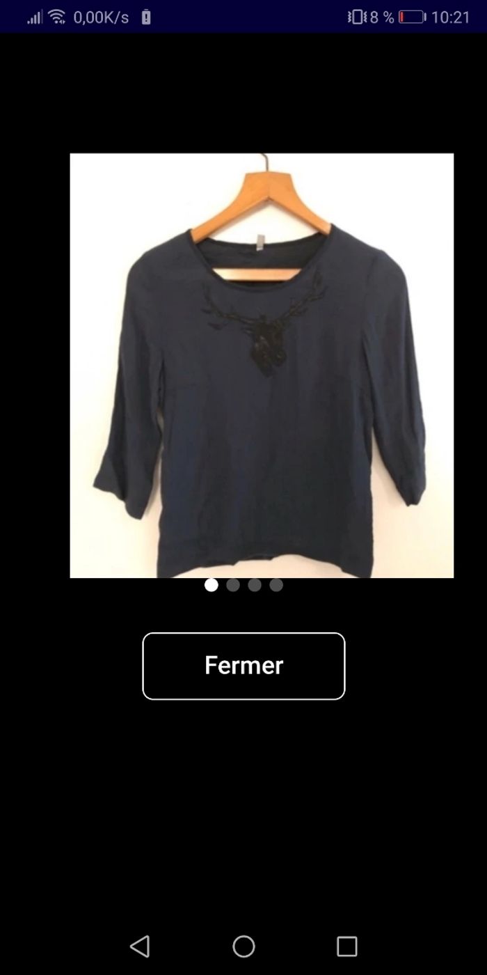Top bleu pétrole taille 36 COPAINS COPINES