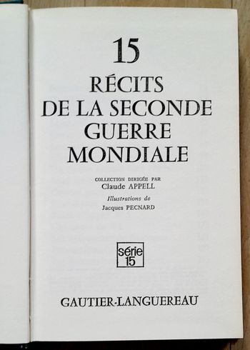 15 récits de la seconde guerre mondiale