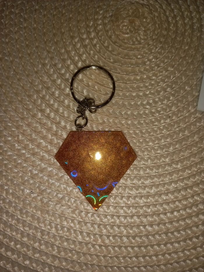 Porte clé diamant holographique