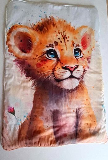 Couverture molletonnée lion