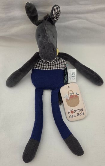 Doudou âne bruit de hochet- Pomme des Bois - Moulin Roty