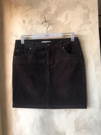 Mini jupe en velours côtelé marron Camaïeu 40