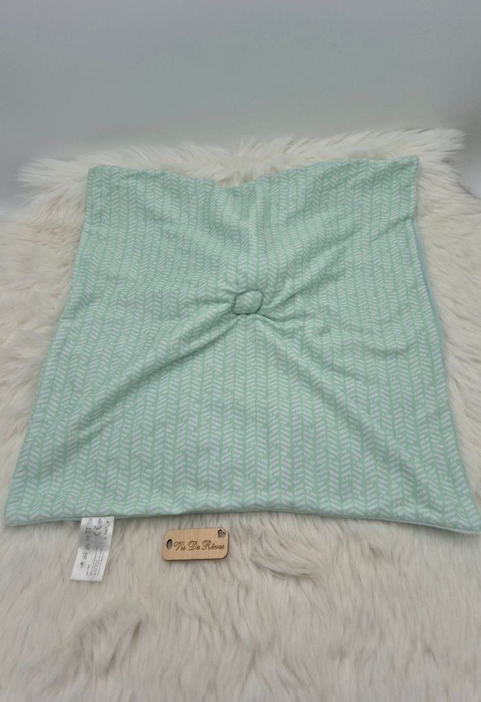 Doudou plat menthe mint vert d’eau Paresseux Saro - photo numéro 5