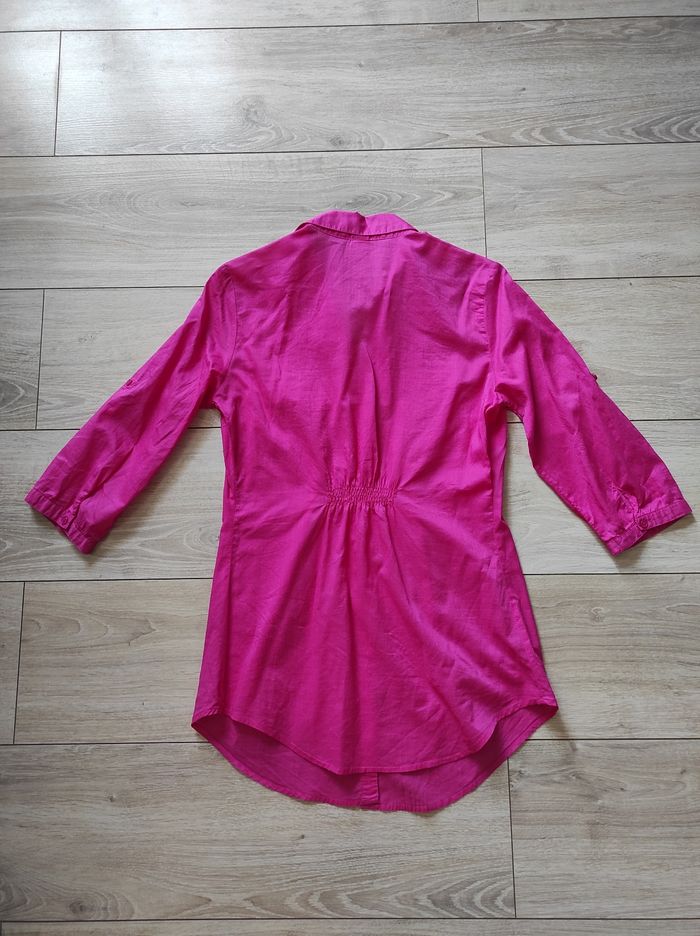 Chemise manches 3/4 Camaïeu fuchsia - photo numéro 4