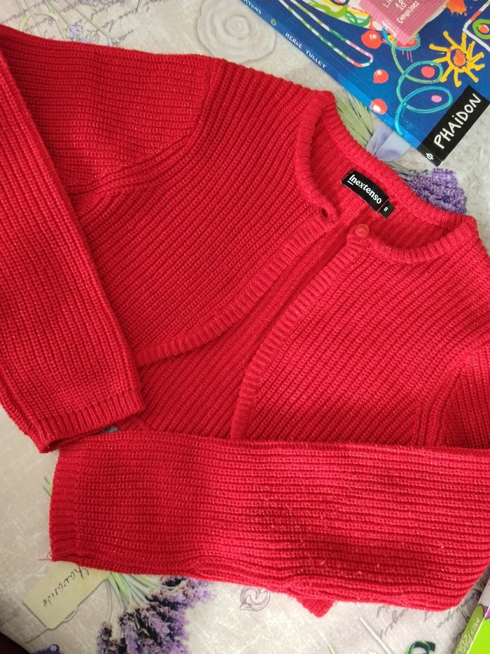 Cardigan rouge fête de - photo numéro 2