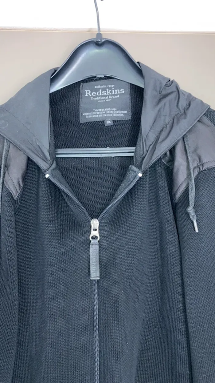 gilet/pull homme à capuche noir coton xl Redskins - photo numéro 2