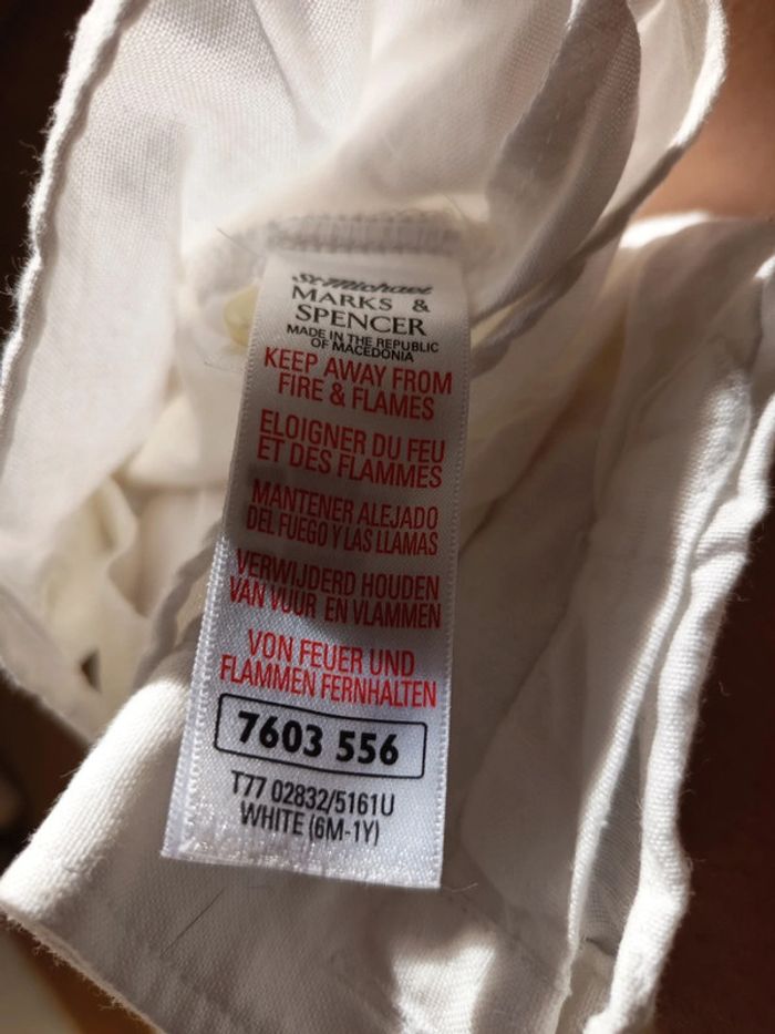 Chemise manches longues blanches 6 mois - photo numéro 3