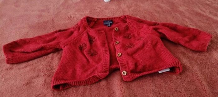 Lot 2 Pièces sergent major- robe fleurie + cardigan rouge - 3 mois (60 cm) - excellent état - photo numéro 4
