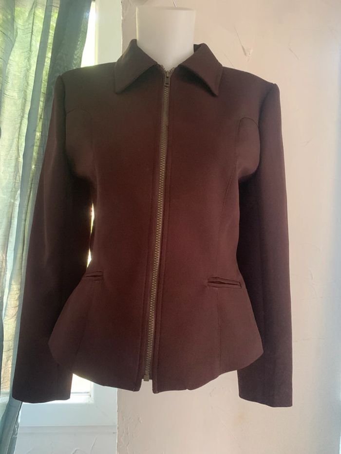 Veste Gaucho cintrée marron taille M - photo numéro 2