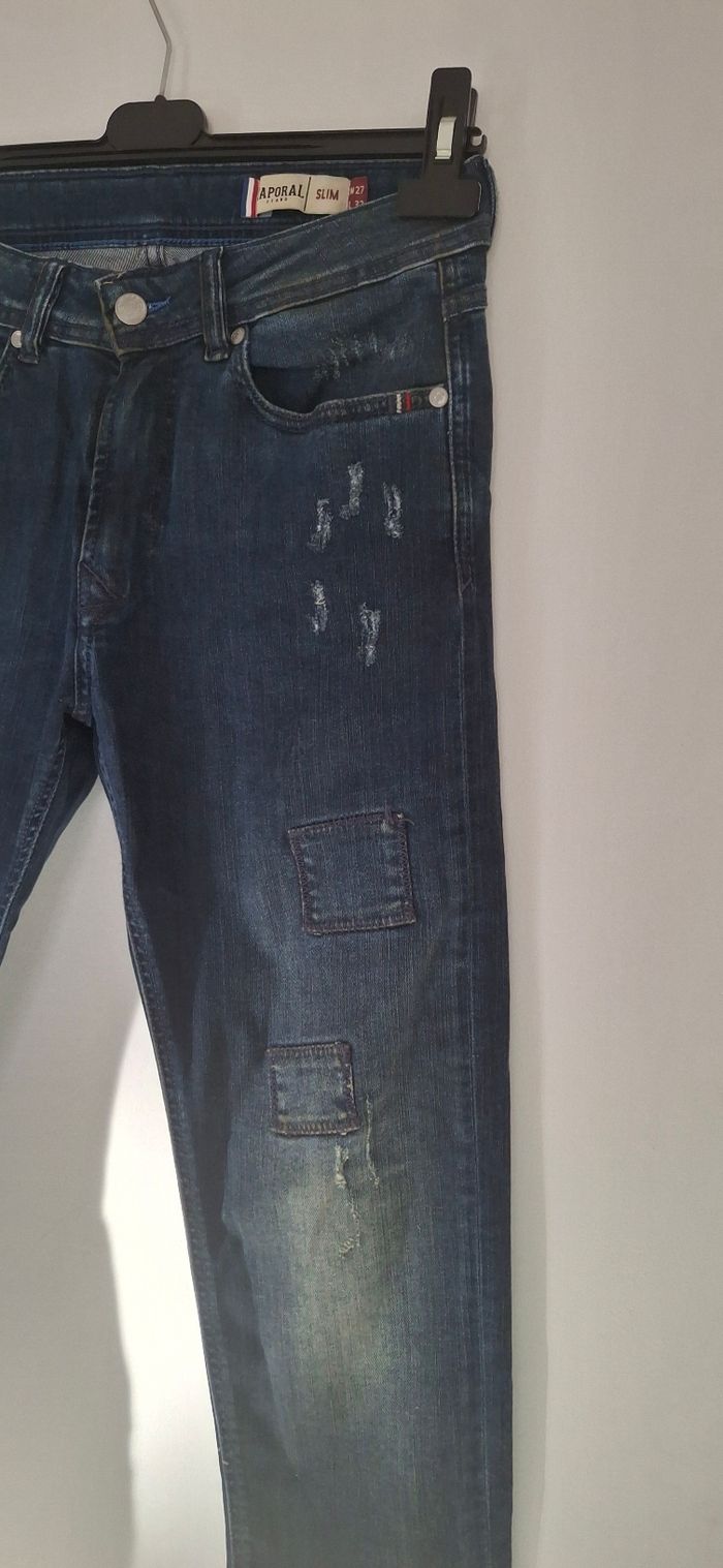 Jean homme Kaporal Slim Taille W27 L32 - Style Déchiré - Bon État - photo numéro 4