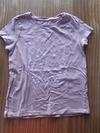 Tee-shirt rose clair étoiles