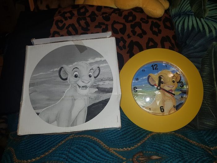 Magnifique peluche lumineuse veilleuse 30cm disney roi lion simba + mini pendule horloge - photo numéro 3