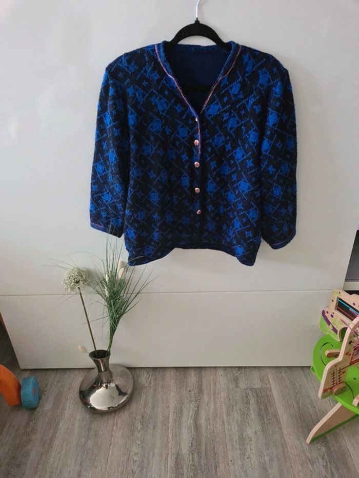 Pull gilet laine vintage - photo numéro 3